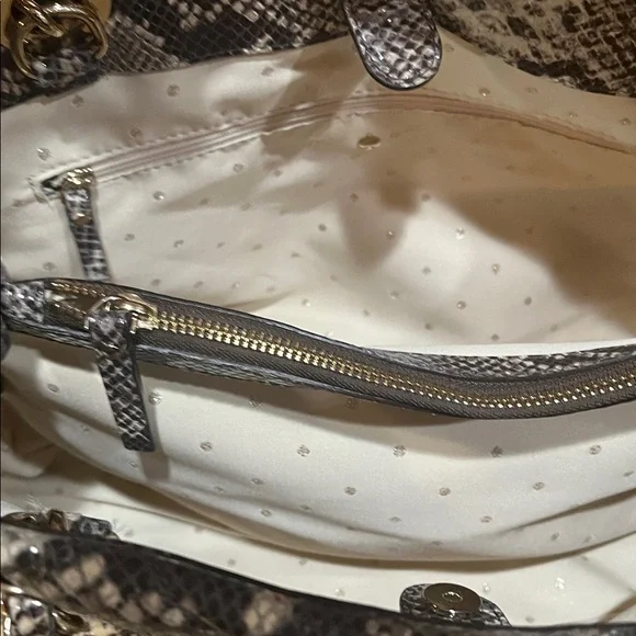 Kate Spade EUC Large Satchel Quilted Snakeskin-Embossed Gold-Tone Hardware - Picture 9 of 11